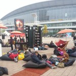 The outside of the Book Fair