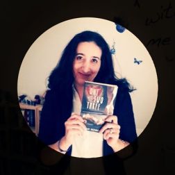 Me holding an ARC of ONE TWO THREE :-)
