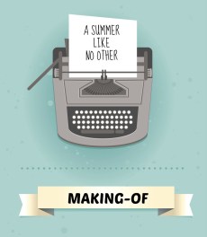 typewriter in retro style - vector card